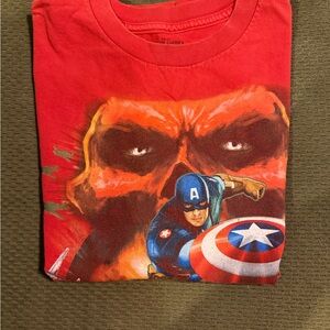 Marvel Red Captain America Short Sleeve Tee